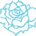 full bloom flower blue outline free clipart