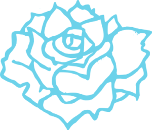 full bloom flower blue outline free clipart