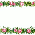 pink rose frame free clipart