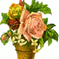 tall basket flowers free clipart