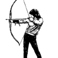 archer woman bw free clipart