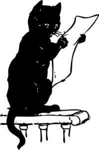 cat reading free clipart