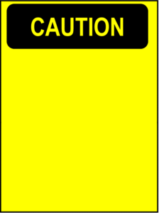 caution yellow vertocal blank sign free clipart