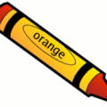 crayon orange labeled free clipart