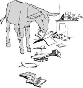 donkey reading free clipart