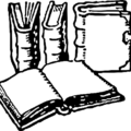 four books bw free clipart