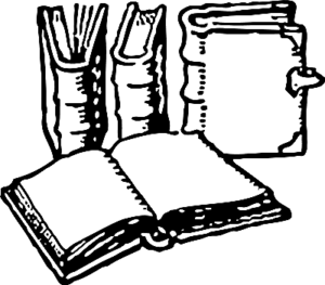 four books bw free clipart