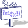 fun stuff worm sign blue free clipart