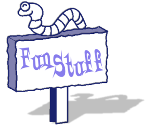 fun stuff worm sign blue free clipart