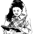 girl reading student free clipart