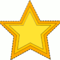 gold star dotted outline free clipart