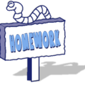 homework blue sign free clipart