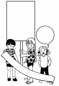 kids with signs free clipart