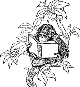 monkey reading free clipart