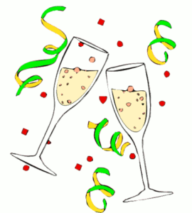 new year celebration champagne glasses free clipart