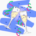 new year champagne glasses blue free clipart