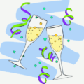 new year champagne glasses light blue free clipart