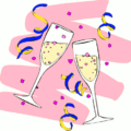 new year champagne glasses pink free clipart