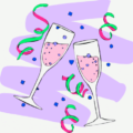 new year champagne glasses purple free clipart