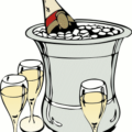 new year champagne on ice free clipart