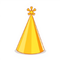 new year party hat gold free clipart image