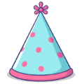 new year teal pink party hat free clipart image