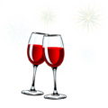 new year wine glasses free clipart image