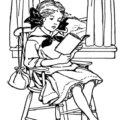 reading by window free clipart