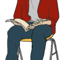 reading on student chair free clipart