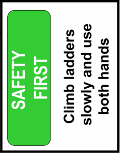 safety climb ladder sign free clipart