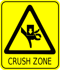 safety crush zone sign free clipart