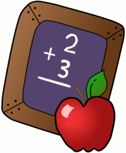 slate board apple two plus three free clipart