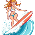 surfer girl free clipart image