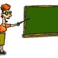 teacher pointing at blackboard free clipart