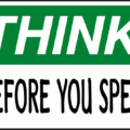 think before you speak sign free clipart