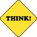 think yellow sign free clipart