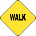 walk yellow sign free clipart