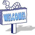 welcome sign blue free clipart