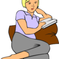 woman reading free clipart