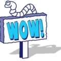 wow worm sign free clipart