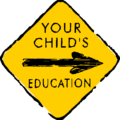 your childs education yellow sign free clipart